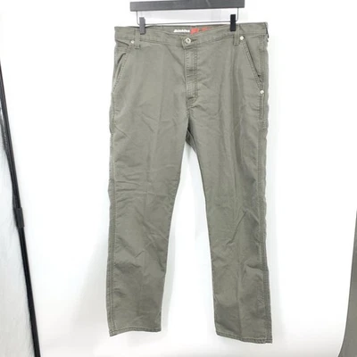 Dickies Flex Men Size 38 x 32 Jeans Green Canvas Regular Straight Pants Stretch - Image 1 of 4