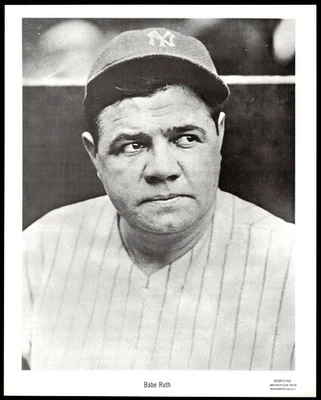 Babe Ruth 1960s Sports Pix Premium - Small - Baseball 8 x 10" Photo *T302 - Image 1 of 2