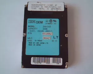 Unidad de disco duro 2,5 IBM DHAA-2405 344MB 85G8862 D60421 TA8 - Imagen 1 de 3