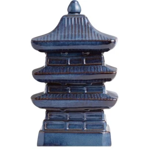 Neu WELTMARKT Pagode Blau Reaktive Glasur Keramik Keksdose Tee Becher Set - Bild 1 von 3
