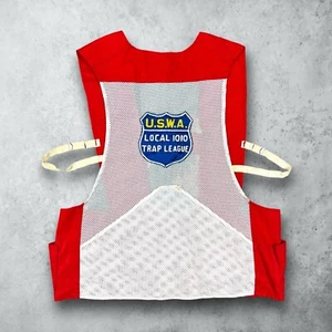 Vintage 60s 10X Hunting Shooting USWA Trap League Vest Size Large Chain Stitch - Picture 1 of 10