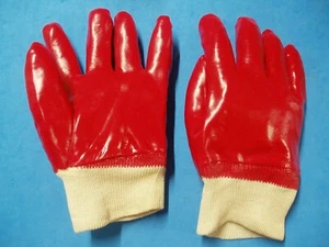 PVC COATED GLOVES WITH COTTON KNIT WRIST ONE PAIR LARGE FAST USA SHIPPING   - Picture 1 of 3
