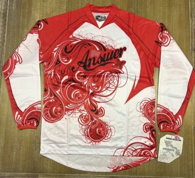 Answer Racing Jersey Women Sz Medium Motocross Racing Long Sleeve Red White NWT - Image 1 of 4