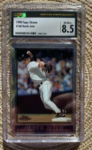 1998 TOPPS CHROME DEREK JETER #160 GRADED CSG 8.5 MINT HOF YANKEES - Picture 1 of 3