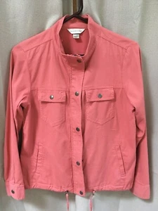 CHRISTOPHER AND BANKS ZIP JACKET DUSTY CORAL SMALL - Picture 1 of 8