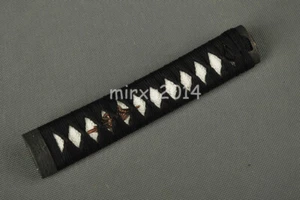 Black Synthetic Silk Ito Tsuka&handle For Japanese Samurai Wakizashi Sword - Picture 1 of 4