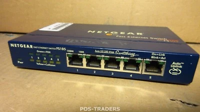 Netgear FS105  ProSafe 5 Ports 10/100 Mbps fast Ethernet Netzwerk Switch EX PS - Bild 1 von 2