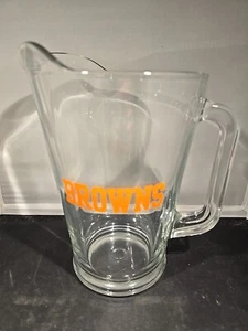 Cleveland Browns Glass Pitcher Thick Glass 8 Inches Tall - Picture 1 of 4