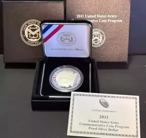 2011 US Army Commemorative Coin Program Silver Dollar w/ Box & COA - Picture 1 of 1
