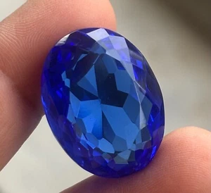 55 Ct Natural Certified Rich Blue Tanzanite Translucent Oval Cut Gemstone - Picture 1 of 16