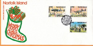 NORFOLK ISLANDS 1982 FDC Christmas, Airplanes - Picture 1 of 1