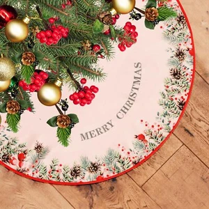 Red Christmas Tree Skirt, Christmas Tree Base Cover Christmas Tree Skirt 36 i... - Picture 1 of 6
