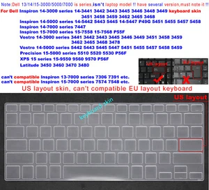 Keyboard Skin Cover for Dell XPS 15-9550 9560 9570 P56F Precision 5510 5520 5530 - Picture 1 of 10