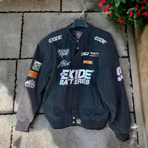 1999 VINTAGE JEFF BURTON NASCAR EXIDE BATTERIES JACKET LARGE FORD JH DESIGN - Picture 1 of 10