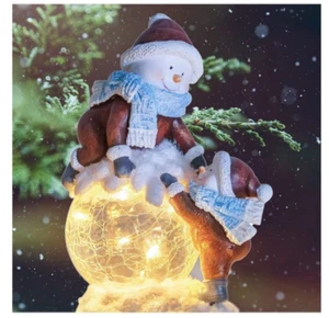 Christmas Snow Water Lantern Glittering Snowman, Christmas Decorations, Hand-Pai - Picture 1 of 1