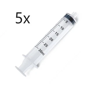 5x 30mL Syringe Luer Lock Screw-in Tip Liquid Medical Plastic Sterile 1oz/30cc - Picture 1 of 7