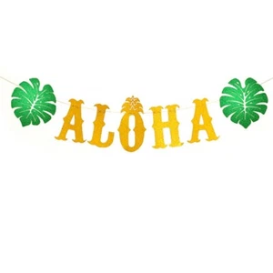 Hawaii Decor Banner Shining Monstera Decor Banner for Party Gathering Festival - Picture 1 of 12