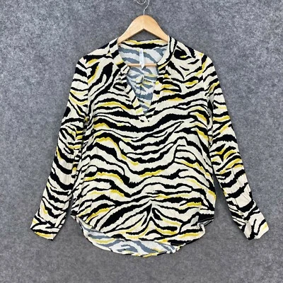 Женский топ Spicy Sugar размер 8 с анималистическим принтом блузка с длинным рукавом с v-образным вырезом 35332 - Изображение 1 из 4