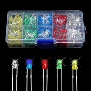 Kit de 500 diodos surtido de luz LED de 3 mm de 5 colores hágalo usted mismo - Imagen 1 de 8