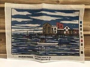 Norma G. Smith 1973 Stamped Cross Stitch Harborside An Original Design by Eve - Picture 1 of 8