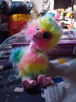 Ty Beanie Boos Asha The Rainbow Ostrich, Small Plush Soft Toy - Image 1 of 4
