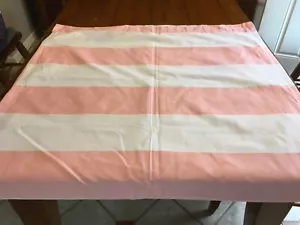 Pillowfort lined curtain panel white and pink horizonal stripe 42x84 - Picture 1 of 4