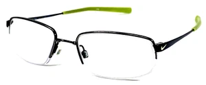 NIKE with FLEXON 4627 010 Black/Green Half Rim 48-17-135 Eyeglasses Frame - Picture 1 of 11