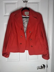 EUC FACONNABLE Women's Sz Med Nautical Red Double-Breasted Lined Jacket France - Picture 1 of 7