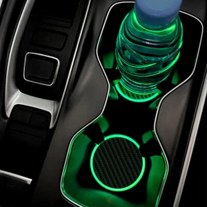 2x Night Light Car Cup Holder Mat Coaster Pad Auto Interior Accessories Gift - Picture 1 of 10