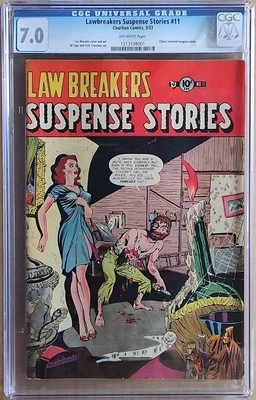 Lawbreakers Suspense Stories #11 CGC 7.0 Classic Severed Tongue Cover 1953 - Image 1 of 2