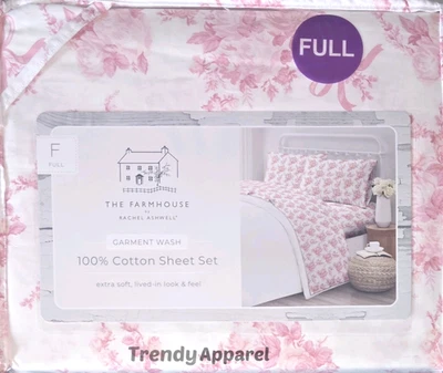 Juego de sábanas y cintas rosadas Shabby Chic Farmhouse, Rachel Ashwell Foto 1 de 4