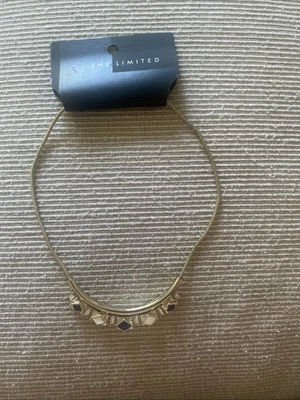 Collar The Limited tono dorado con piedras preciosas negro blanco y transparente nuevo Foto 1 de 4