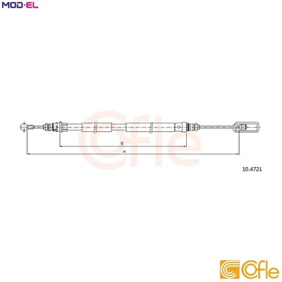 CABLE PULL PARKING BRAKE 10.4721 FOR PEUGEOT FIAT LANCIA CITROEN 4HW 2.2L 4cyl - Image 1 of 4