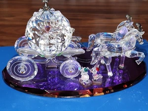 Disney Showcase Crystal World limitierte Ausgabe Aschenputtel Kutsche Kutsche W Jaq Gus NEU IN VERPACKUNG - Bild 1 von 19