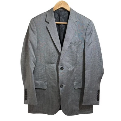 GUCCI Diamante Pattern Wool Silk Single Tailored Jacket 50R Grey mens USED - Image 1 of 4