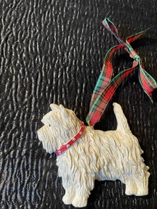White West Highland Terrier cane ornamento Natale dandy cani Kurt Adler vintage - Foto 1 di 3