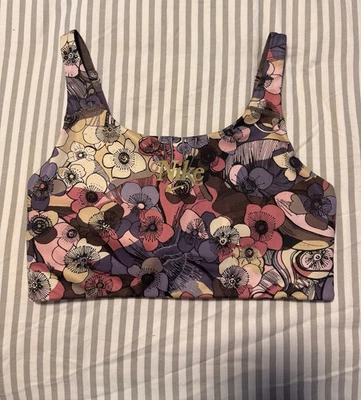 NIKE Sports Bra Large Floral Retro DRI-FIT Yoga/Pickleball Lightly Padded Bra - Image 1 of 4