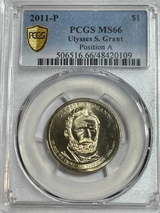 PCGS MS66 2011 P Ulysses S Grant Presidential Dollar POS  A Gold Shield - Picture 1 of 2