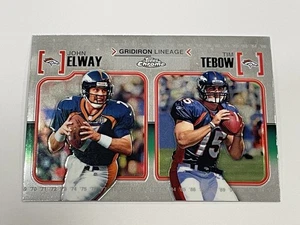2010 Topps Chrome Football Gridiron Lineage - John Elway & Tim Tebow - Broncos - Picture 1 of 2
