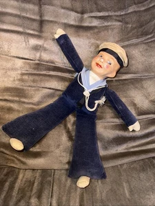 1930er Norah Welling HOLLAND AMERICA LINE SAILOR DOLL Kreuzfahrtschiff Souvenir - Bild 1 von 13