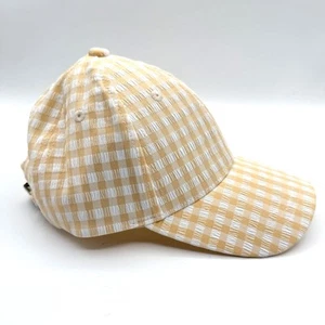 Isaac Mizrahi Gingham Tan Baseball Cap Adjustable One Size NEW - Picture 1 of 4