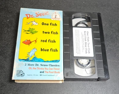 One Fish Two Fish Red Fish Blue Fish (VHS, 1989) Rare Animated Dr. Seuss - Image 1 of 4