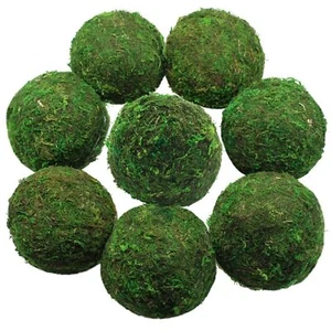 Large Decorative Moss Balls 8 Pcs 3.5" Green Dried Moss Spheres Ball Greenery... - Picture 1 of 9
