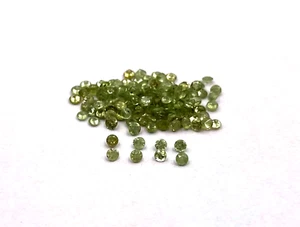 Natural Demantoid Garnet Round Cut Loose Gemstone Lot 35 Pcs 1.50 MM - Picture 1 of 6