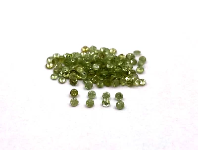 Natural Demantoid Garnet Round Cut Loose Gemstone Lot 35 Pcs 1.50 MM - Image 1 of 4