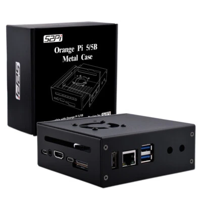 Orange Pi 5/5B Metal Protective Case Enlosure Shell with Cooling Fan Heatsink - Image 1 of 4
