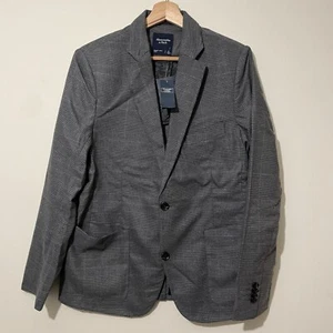 A&F Men's Blazer Coat - Gray Plaid, Size Small - Picture 1 of 9