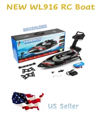 NEW RC Racing Boat WL916 RTR 55+km/h Brushless Water Cooling and Auto-Flip  - Image 1 of 4