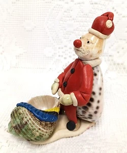 VTG Seashell SANTA FIGURINE Handcrafted Philippines BEACH Nautical SEASIDE Art - Picture 1 of 11