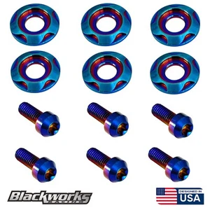 6 TITANIUM BURNT FENDER ENGINE HEADLIGHT BUMPER DRESS UP BOLTS TORX M6X1.0 - Picture 1 of 6
